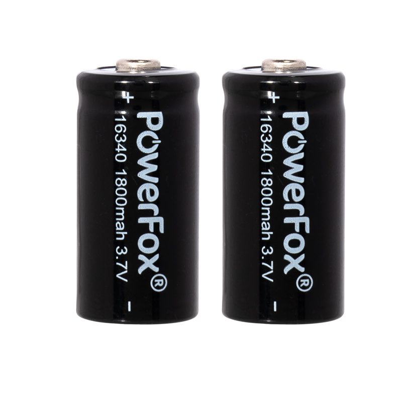 PowerFox 16340-Akkus im Doppelpack für kompakte Laserpointer