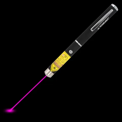 Violetter Laserpointer-Stift Z1 mit sichtbarem Laserstrahl im Dunkeln
