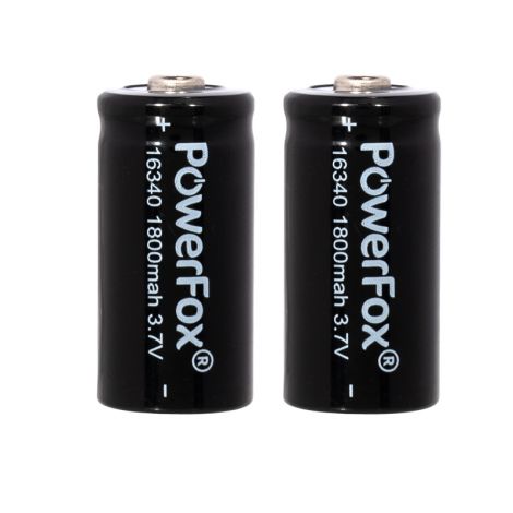 PowerFox 2x 16340 Batterien - 1800Mah